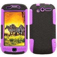 HTC myTouch 4G Black Purple Hybrid Hard Case Silicone Cover Protector 