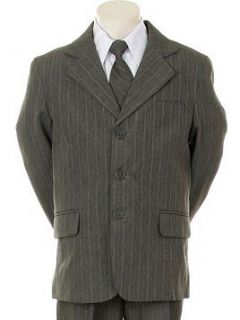 Infant Toddler, Boy Gray Formal Dress Tuxedo w/Vest 5PC Suit Set size 