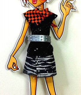 NEW Deboxed Monster High Toralei Outfit Fashion Skirt, Top, Scarf 