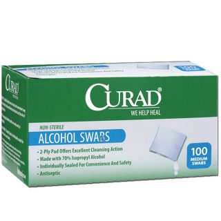 Curad Sterile Alcohol Swabs 100 200 medium size medical isopropyl pads 