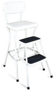Cosco 11 18WHT Retro Chair/Step Stool White Kitchen NEW