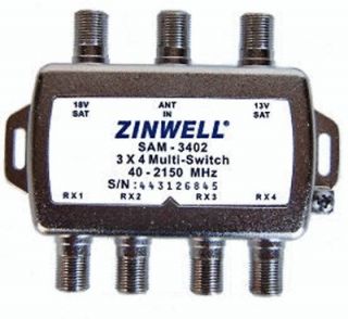 New DirecTV Zinwell 3X4 SAM 3402 Multi Switch Multiswitch Direct TV 