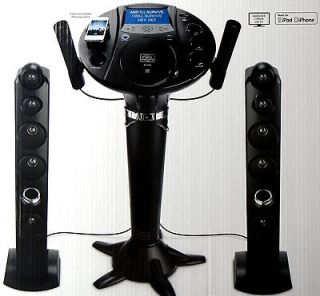 Singing Machine 7 Color LCD Pedestal Karaoke System 2 Tower Speakers 
