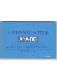 Citizen Ana Digi 30 03XXX/Cal. No. 8950/8951 Manual