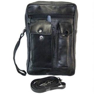 Black Leather Fanny Pack Waist Bag   118
