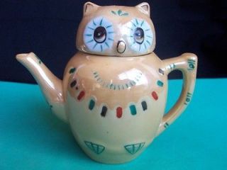 Orange Opalesant, 1 cup, Owl, Tea Pot