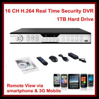 16CH DVR CCTV H.264 Real time Surveillance Standalone DVR 1TB Hard 