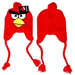 Angry Birds Red Bird Plush Beanie Embroidered Laplander Earflap Winter 
