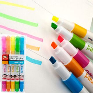 Paul Frank Julius 5colors Fluorescent Highlighter Pens Set_Text Under 