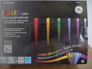 GE Color Effects 26 LED Ice Crystal Icicle Color Changing Christmas 
