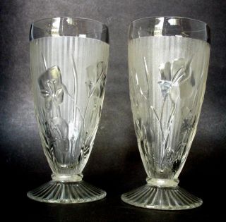   Glass  Glassware  Depression  Jeannette  Iris & Herringbone