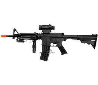   M16 AEG BB ELECTRIC AUTOMATIC AIRSOFT RIFLE GUN w/ FLASHLIGHT & LASER