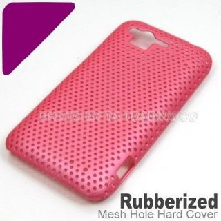 Pink ( Mesh Hole Rubberized ) Hard Case Cover For HTC Rhyme Bliss 