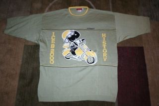 Iceberg History 2000 Green Snoopy Motorcycle Sweater 3x