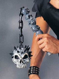 Medieval Executioner Skull Ball Mace Fake Toy Weapon Costume Accessory