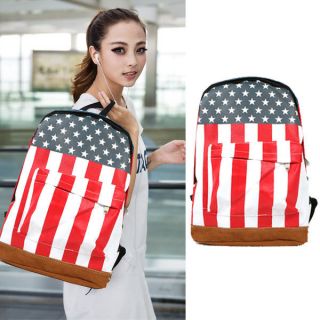 Olympic Games US Flag Star Spangled Banner Backpack Shool Bag Women 