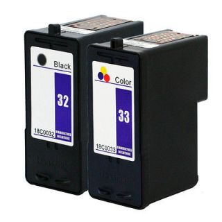 Pack Lexmark 32 33 Ink Cartridges 18C0032 18C0033 (1 Black 1 Color 