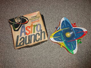 VINTAGE 60s TIN METAL ASTRO LAUNCH LITHOGRAPHED BOARD GAME IN BOX 