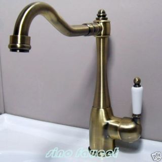  Single Ceramic Lever Antique Brass Kitchen Valve Tap Sink Faucet A65