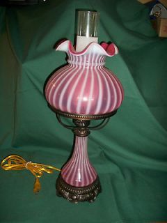 fenton lamp cranberry in Pottery & Glass