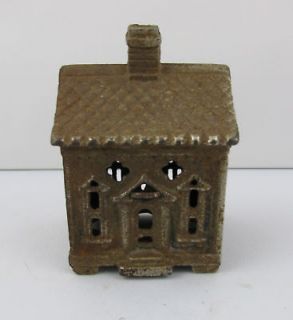 Small Antique Building Cast Iron Still Coin BANK