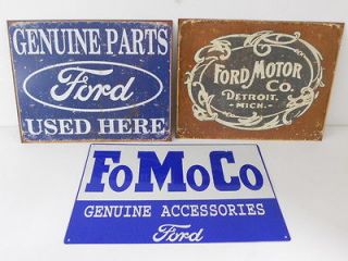 Ford Parts Car Lot Garage Signs Dealer Oval Logo Emblem Vintage Style 