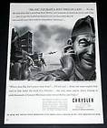 1944 OLD WWII MAGAZINE PRINT AD, CHRYSLER, BIG JOE AIR RAID SIREN 