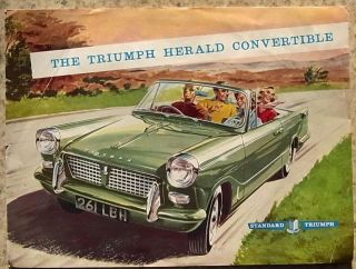 TRIUMPH HERALD CONVERTIBLE Car Sales Brochure 1961 #294/10/60/UK