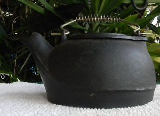 Vintage Cast Iron Water Kettle Camping Coffee Tea Pot Water
