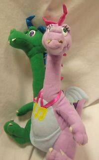 EUC Dragon Tales Zak & Wheezie Plush 10 Stuffed Animal Playskool 1999