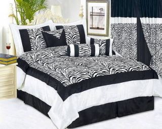   /King Size Zebra Comforter Set White/Black Animal Print Bed In a Bag