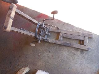Vintage barn beam auger/boring machine antique tool primitive