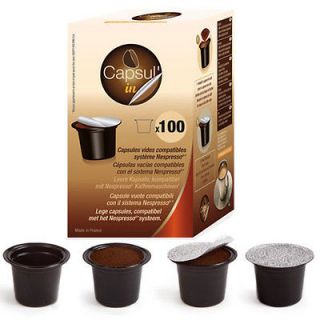 100x Empty Capsulin Nespresso Compatible Capsule Pods for Lattissima 