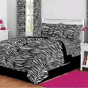 Zebra Print Complete Bed in a Bag Bedding Set Queen