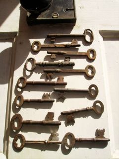 old antique keys lot 12 rustic skeleton iron door lock sub master USA