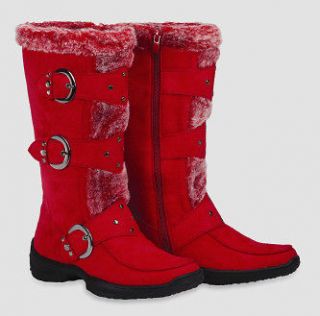 Max Collection Suede Boots With Faux Fur For Women (Janet) Red