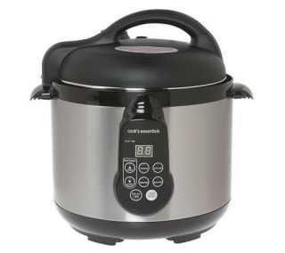 CooksEssentials 4 Qt Digital Stainless Steel Everyday Pressure Cooker