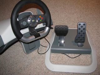 Micosoft Xbox 360 Wireless Steering Wheel Controller w/ Pedals 