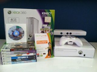 Microsoft Xbox 360 Special Edition Kinect Bundle 4 GB White Console 