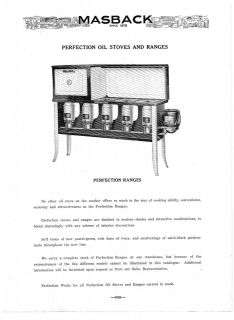 1932 AD PERFECTION OIL STOVE AND RANGES, 5 BURNER W/OVEN, PURITAN 3 