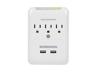 Outlet Power Surge Protector Wall Tap w/ 2 Built In USB Charger 