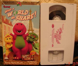 WHAT A WORLD WE SHARE Vhs Video ACTIMATES BARNEY 54 Minutes Never Seen 