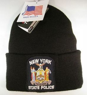   New York State Police Patch Knit CAP/ HAT Size   one size fits all