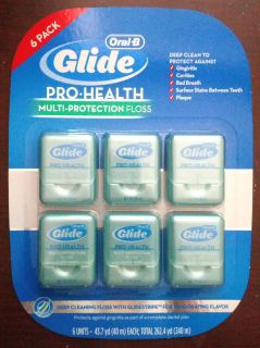 Oral B Glide Pro Health Floss 6 pack Sealed   Dental Floss 43.7 Yd 