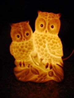 Snowy Twin Owl Perfume Night Light Lamp