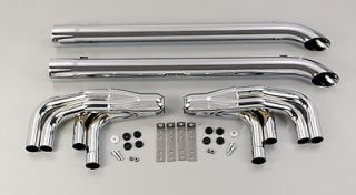 Patriot Exhaust H1165 Side Exhaust Lake Pipe 4 Steel Chrome 3.5 in 