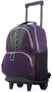 Olympia 19 Rolling Wheeled Backpack Kids School Lavender Purple 