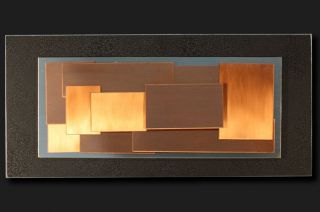 Modern Copper Wall Art Contemporary Metal 3D Layered Design Deep 