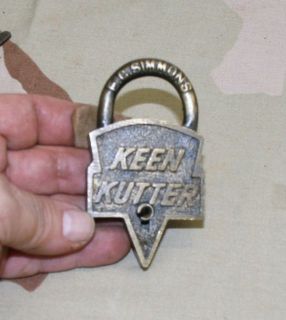 Unusual KEEN KUTTER Brass Lock Flat Key