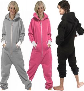 Ladies HOODED ALL IN ONE PIECE ONESIE SUIT JUMPSUIT Playsuit SIZE XS 